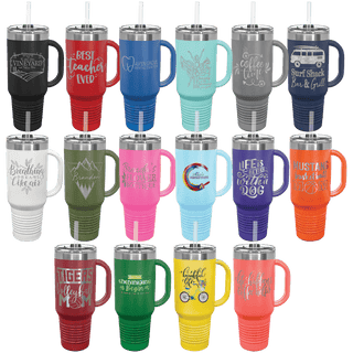 Customizable 40 oz. Travel Mug with Handle, Straw Included