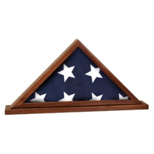 16 1/4" x 8 1/4" Genuine Walnut Flag Display Case with Base Attached