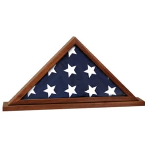 25 1/2" x 12 3/4" Genuine Walnut Flag Display Case with Base Attached