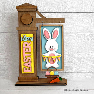 Take and Make - Small Post Sign - Hoppy Easter - Interchangeable Sign ONLY