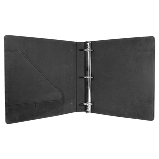 10 1/2" x 11 1/2" Gray Laserable Leatherette 3 Ring Binder with 1" Slant D Rings