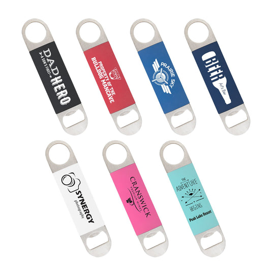 1 1/2" x 7" Bottle Opener with Silicone Grip Sample Set