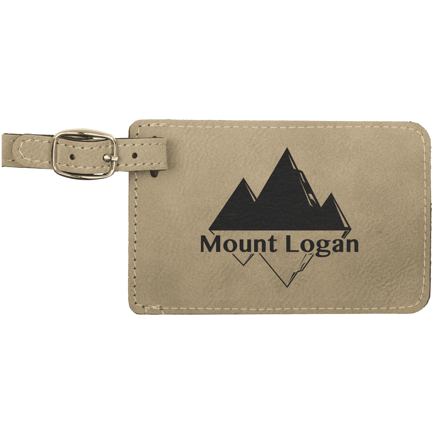 4 1/4" x 2 3/4" Light Brown Laserable Leatherette Luggage Tag