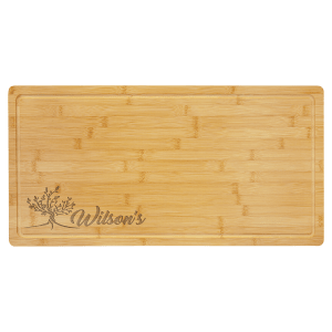 23 3/4" x 12" Bamboo Cutting Board with Drip Ring