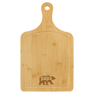 15 1/2" x 9" Bamboo Cutting Board Paddle Shape with Drip Ring