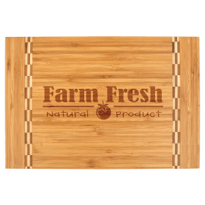 15" x 10 1/4" Bamboo Cutting Board with Butcher Block Inlay