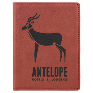 4 1/4" x 5 1/2" Rose Laserable Leatherette Passport Holder