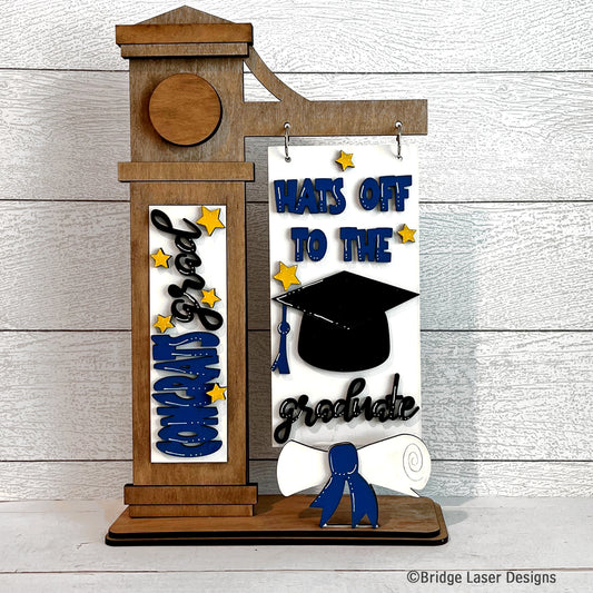 Small Post Sign - DIY - Congrats Grad! - Interchangeable Sign ONLY