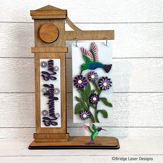 Small Post Sign - DIY - Hummingbird Theme Interchangeable Sign ONLY