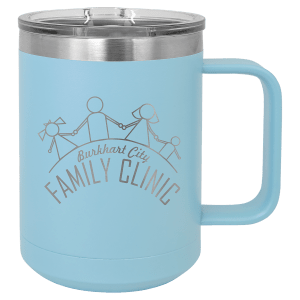 Polar Camel 15 oz. Light Blue Vacuum Insulated Mug with Slider Lid