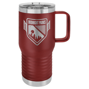 Polar Camel 20 oz. Maroon Vacuum Insulated Travel Mug with Slider Lid