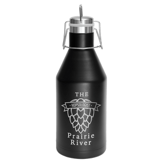 Polar Camel 64oz. Black Vacuum Insulated Growler with Swing-Top Lid