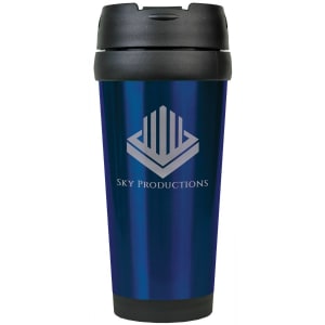 16 oz. Blue Laserable Stainless Steel Travel Mug without Handle