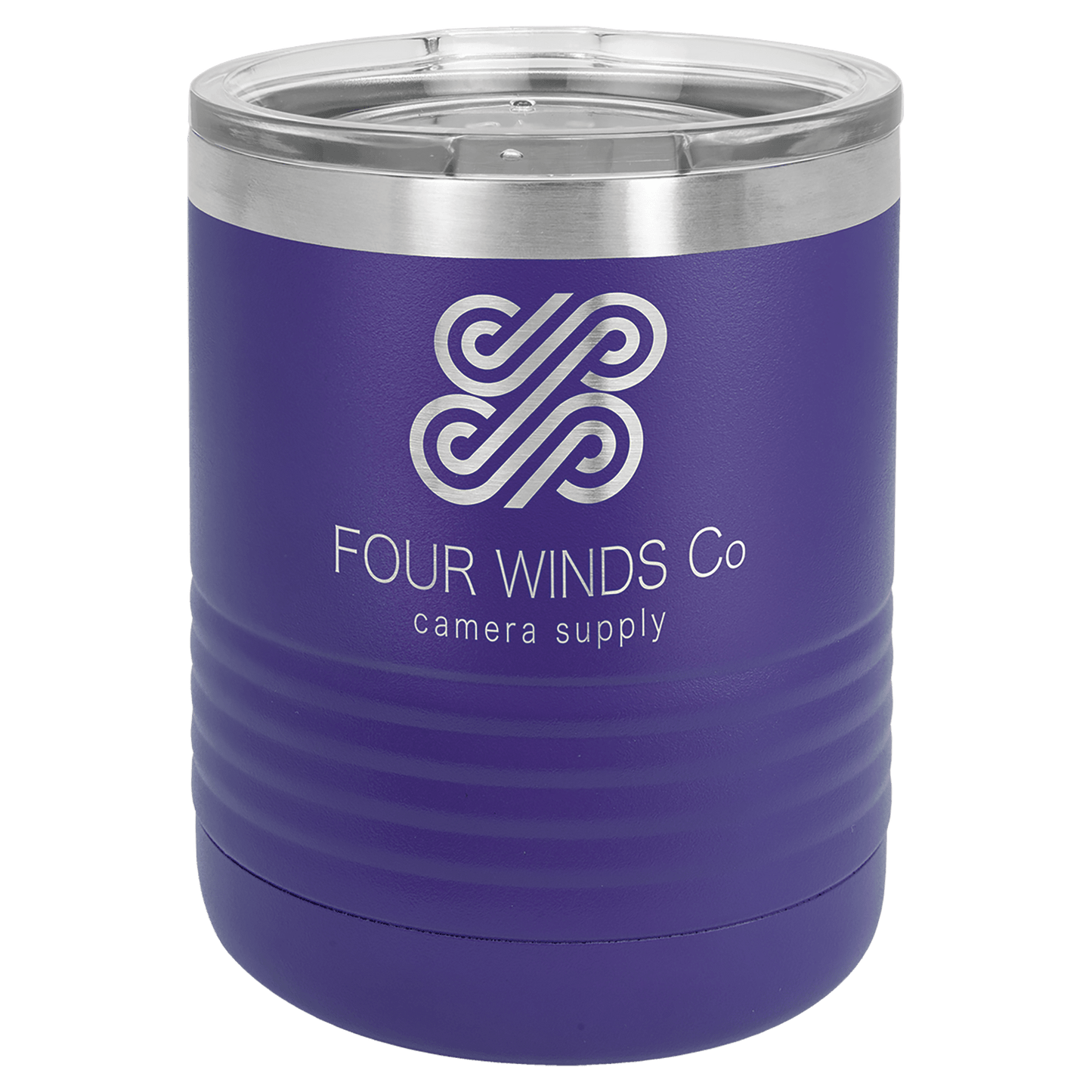 Polar Camel 10 oz. Purple Vacuum Insulated Ringneck Tumbler with Clear Lid