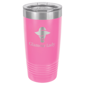 Polar Camel 20 oz. Pink Vacuum Insulated Ringneck Tumbler with Clear Lid