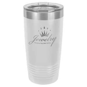 Polar Camel 20 oz. White Vacuum Insulated Ringneck Tumbler with Clear Lid