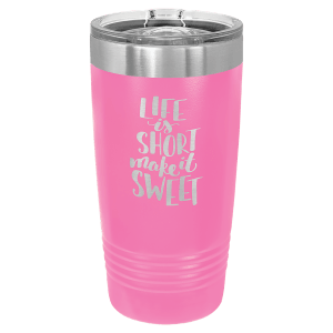 Polar Camel 20 oz. Pink Insulated Ringneck Tumbler with Slider Lid