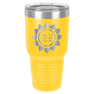 Polar Camel 30 oz. Yellow Vacuum Insulated Ringneck Tumbler with Clear Lid