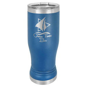 Royal Blue 14 oz. Polar Camel Pilsner with Clear Lid