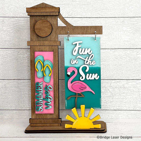 Small Post Sign - DIY - Summer Fun in the Sun Interchangeable Sign ONLY